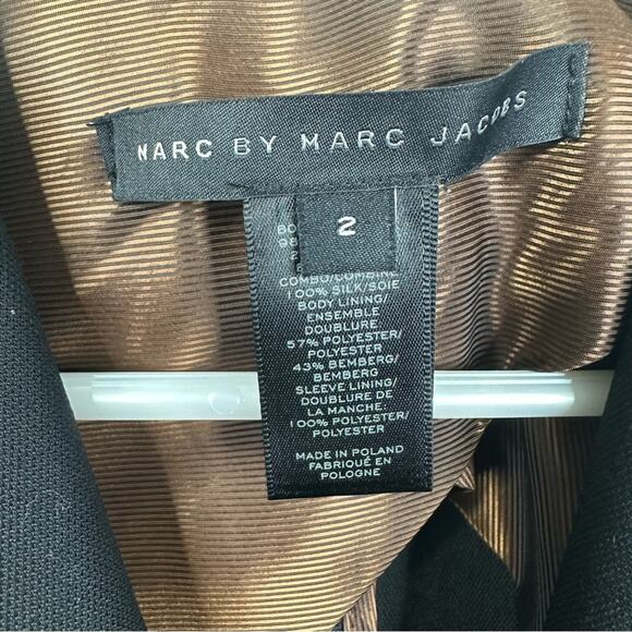 Marc By Marc Jacobs Women’s Size 2 Wool Blend Black One Button Blazer Jacket - Picture 4 of 12